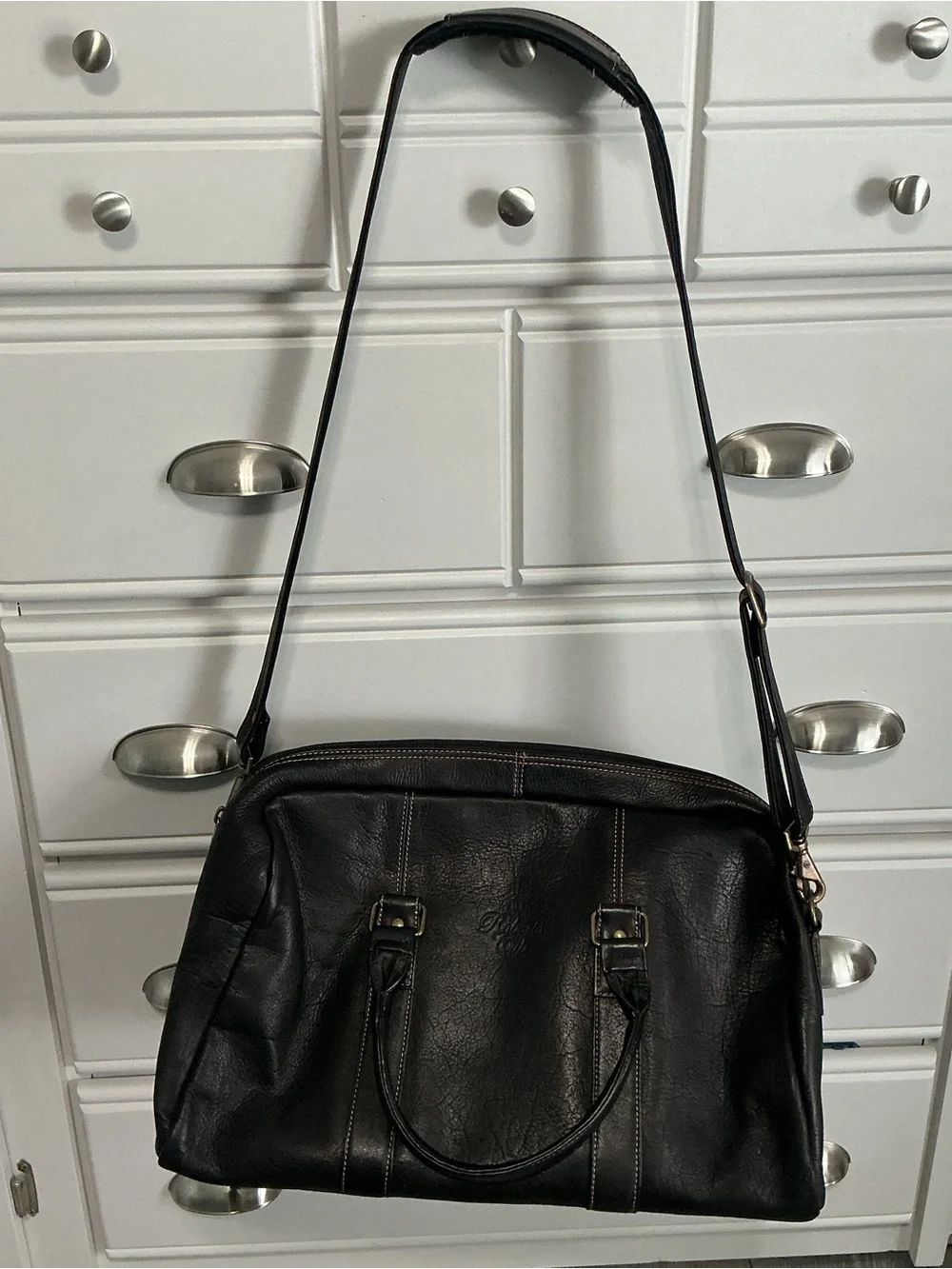 Links&Kings Leather Crown Duffle Weekender Bag in Black⛳️The Roberts Cup⛳️